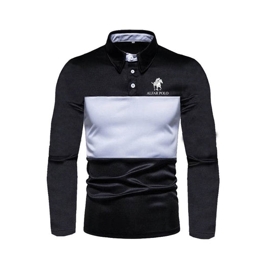 WSHIXDW Men's Long-Sleeved Polo Shirt - Casual Spring/Summer Fashion - Buy Center US