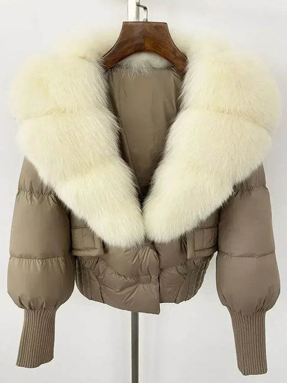 Elegant Casual Women’s Raccoon Fur Collar Coat - Winter Jacket 2024 - Buy Center US