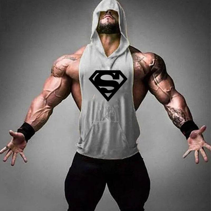 2024 Men's Cotton Tank Top - Hooded Sleeveless Gym Workout Shirt - Buy Center US
