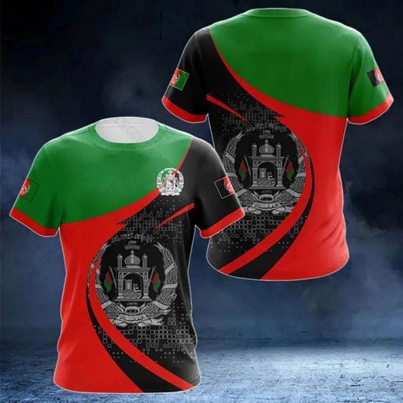 2025 Afghanistan Flag T-shirt - Men's Casual 3D Round Neck Design - Buy Center US