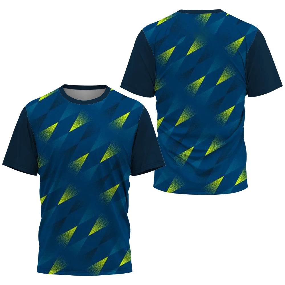 Men's Gradient Stripe T-Shirt - Lightweight Casual Sports Tee for Training - Buy Center US