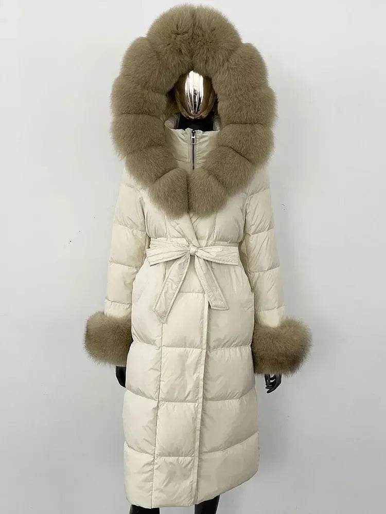 Elegant Hooded Women’s Winter Jacket - 90% Duck Down, Warm & Stylish - Buy Center US
