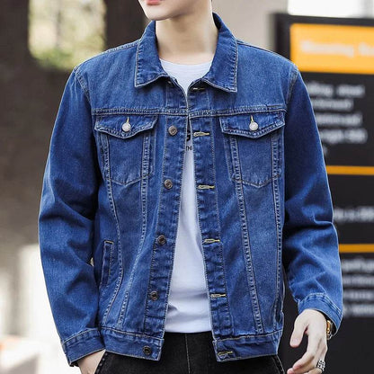 Hip-Hop Men's Denim Jacket - Casual Cotton Slim Fit Cowboy Style Coat - Buy Center US