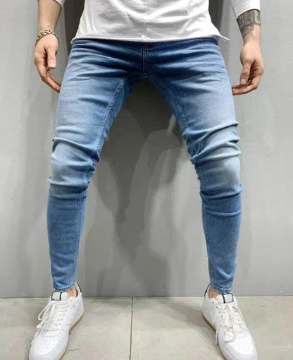 Slim Fit Men's Black Jeans - Casual Cotton Denim Trousers - Buy Center US