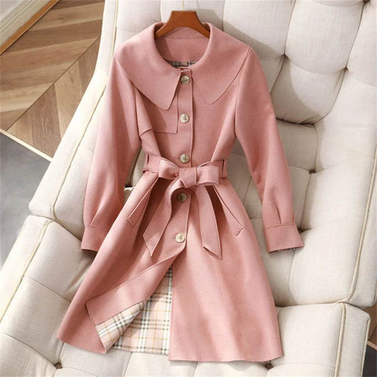 Women's Long Suede Trench Coat 2024 - Fashionable & Chic - Buy Center US