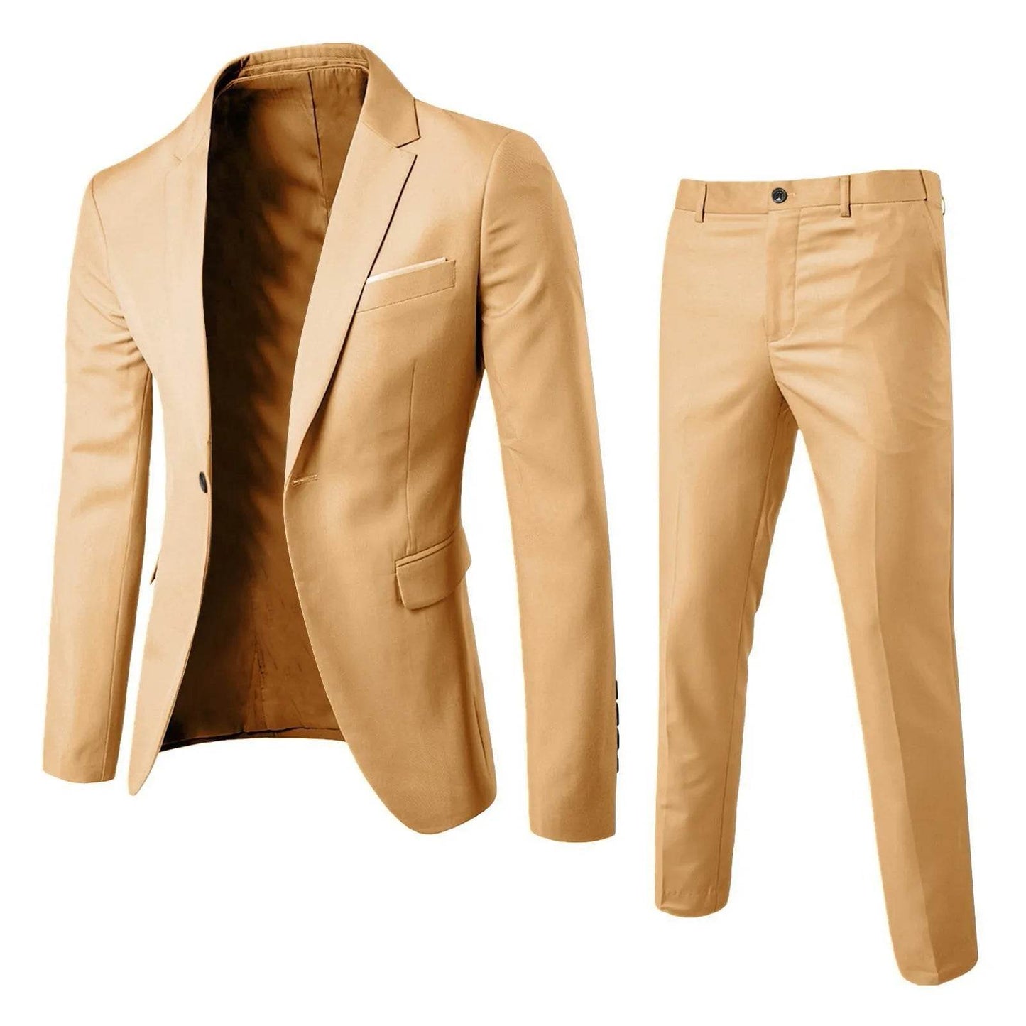 Wulend Men's Slim Fit Two-Piece Suit Set - Blazer & Long Pants - Buy Center US