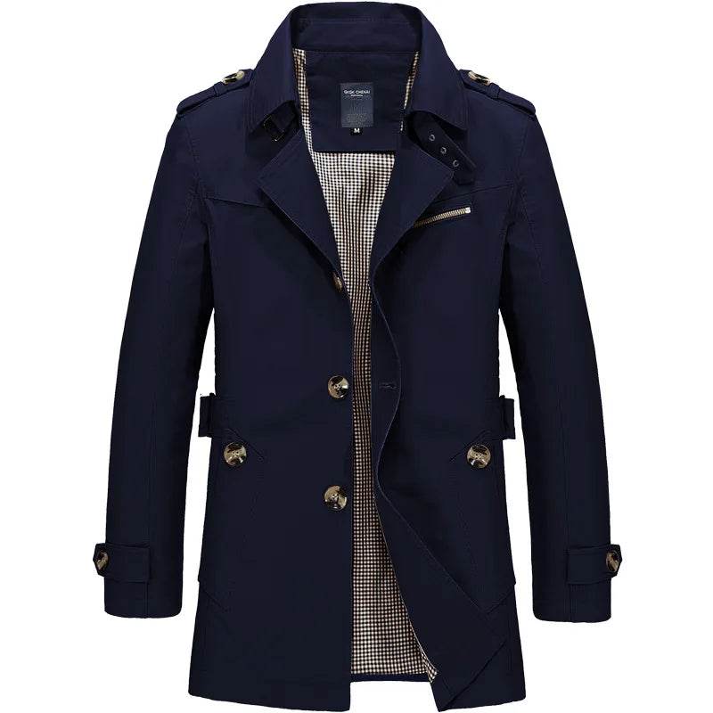Maxbarley Men's Casual Long Windbreaker Jacket - Stylish Spring Autumn Wear - Buy Center US