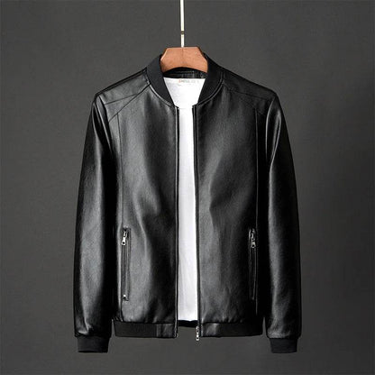 Wulend Men’s Faux Leather Jacket - Casual Full Sleeve Zipper Coat - Buy Center US