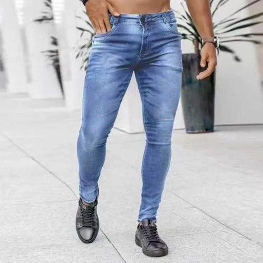 WQAFVG High-Waisted Skinny Jeans for Men - Stretch Slim Fit Trousers - Buy Center US