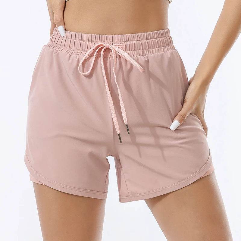 Women's High-Waisted Loose Sports Shorts - Fast Dry Yoga Fitness - Buy Center US