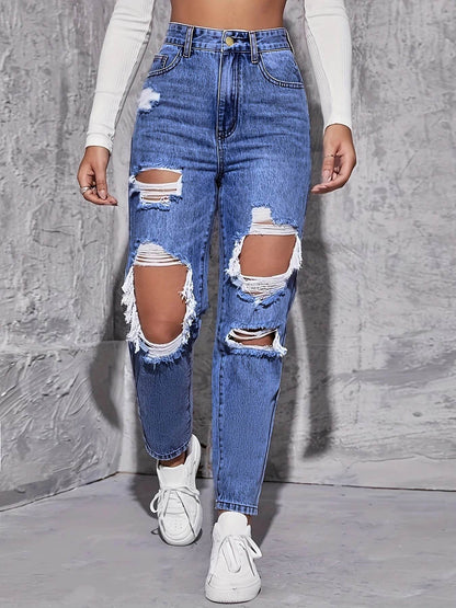 American Retro High Waist Jeans - Loose Fit, Wide-Legged Design - Buy Center US