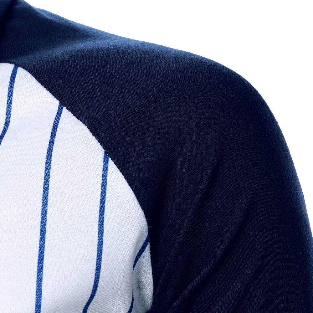 Men's Stripe Polo Shirt - Classic Casual Streetwear for Spring & Summer - Buy Center US