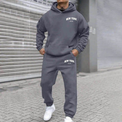 Oversize Men's Tracksuit Set - Autumn Fashion Hooded Sweatshirt & Pants - Buy Center US