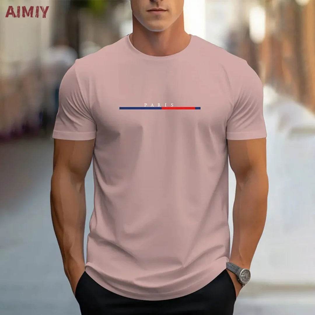 Men's Slim Fit T-Shirt - Breathable Round Neck Casual Tee for Summer - Buy Center US