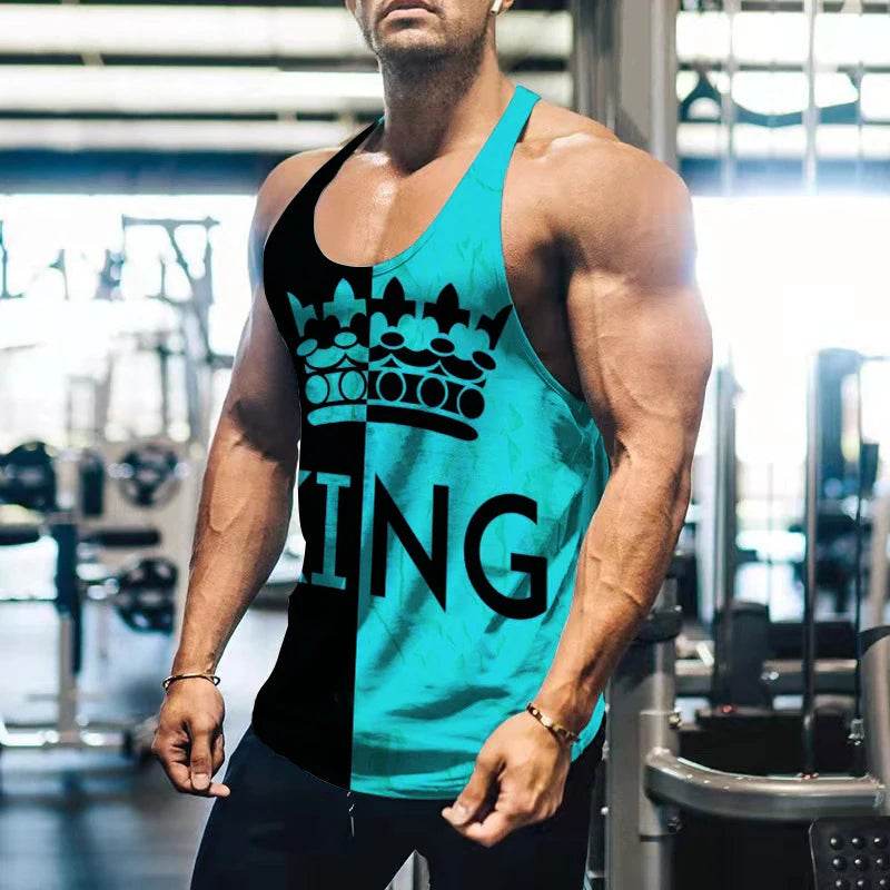 King Letter 3D Printed Men's Tank Top - Casual Summer Streetwear Gear - Buy Center US