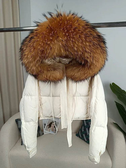 Stylish Women's Winter Jacket - Detachable Fox Fur Hooded Outerwear - Buy Center US