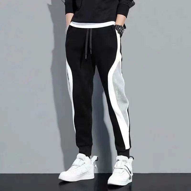Men's Loose Fitting Sports Pants - Casual Patchwork Running Leggings - Buy Center US
