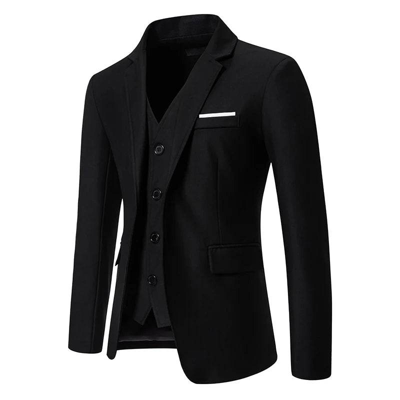 Men's Slim Fit Blazer - Comfortable Solid Color for Business & Casual Wear - Buy Center US