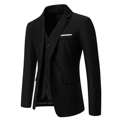 Men's Slim Fit Blazer - Comfortable Solid Color for Business & Casual Wear - Buy Center US