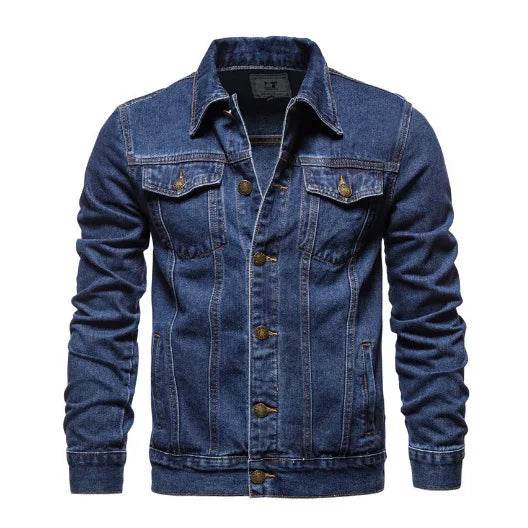 Kalenmos Men's Denim Coat - Casual Turn Down Collar Full Sleeve Jacket - Buy Center US
