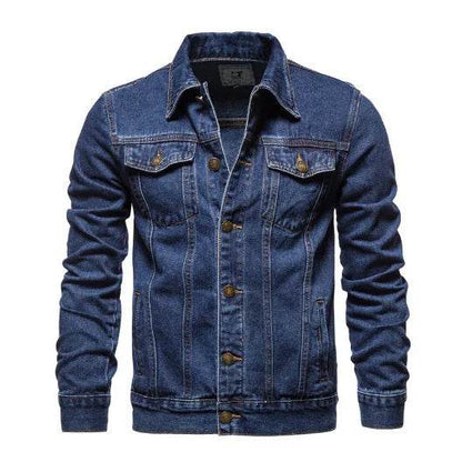 Kalenmos Men's Denim Coat - Casual Turn Down Collar Full Sleeve Jacket - Buy Center US