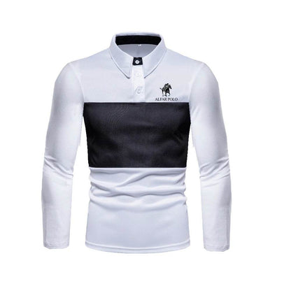 WSHIXDW Men's Long-Sleeved Polo Shirt - Casual Spring/Summer Fashion - Buy Center US
