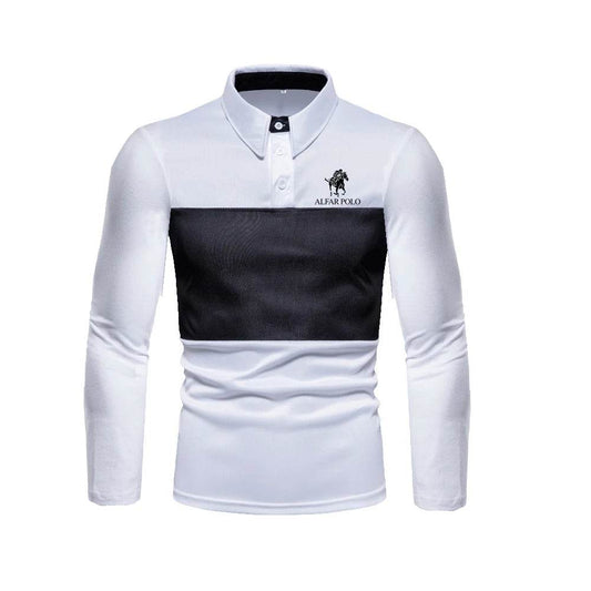 WSHIXDW Men's Long-Sleeved Polo Shirt - Casual Spring/Summer Fashion - Buy Center US
