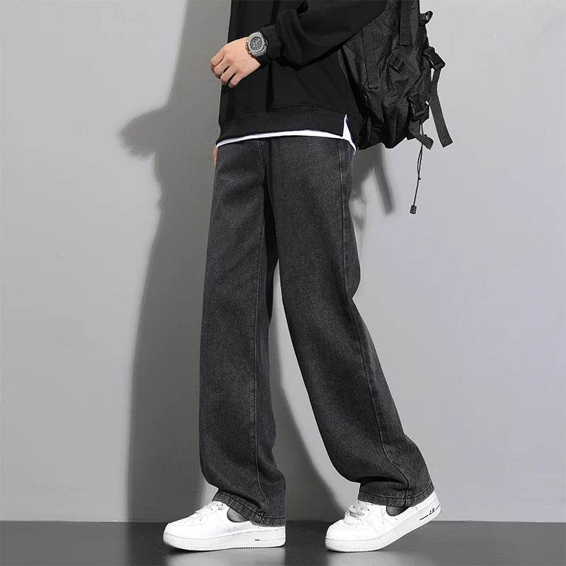 2025 Classic Korean Men's Casual Jeans - Light Blue Grey Black - Buy Center US