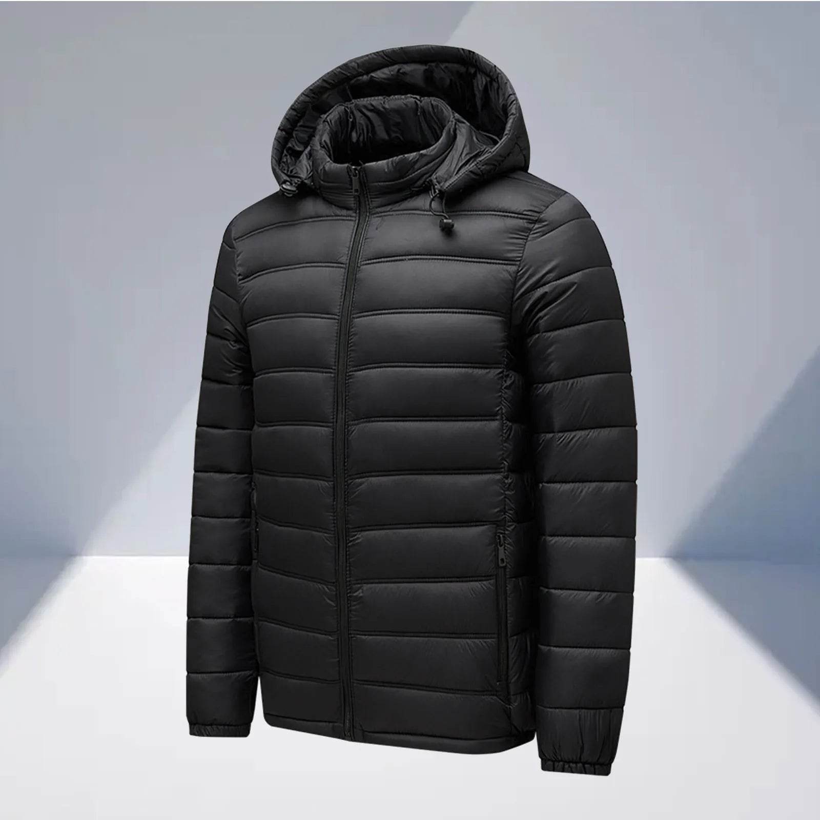 Men's Thick Cotton Padded Jacket with Hood - Detachable Zipper for Winter - Buy Center US