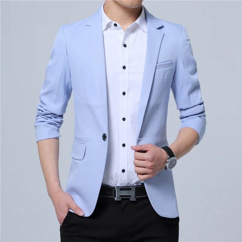 FAVOCENT Casual Men’s Blazer - Slim Fit Cotton Jacket for Spring & Autumn - Buy Center US