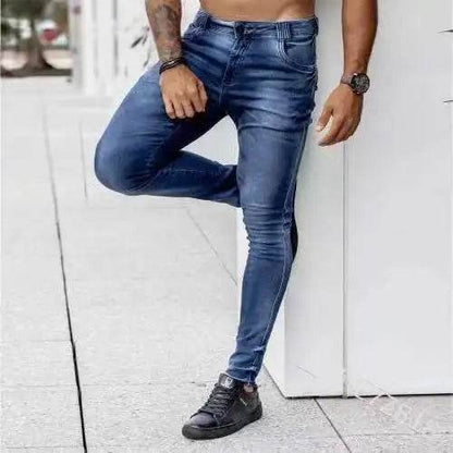 WQAFVG High-Waisted Skinny Jeans for Men - Stretch Slim Fit Trousers - Buy Center US