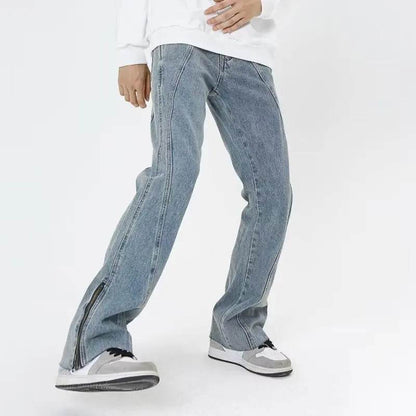 2023 Y2K Fashion Baggy Flare Jeans - Men's Distressed Denim Pants - Buy Center US