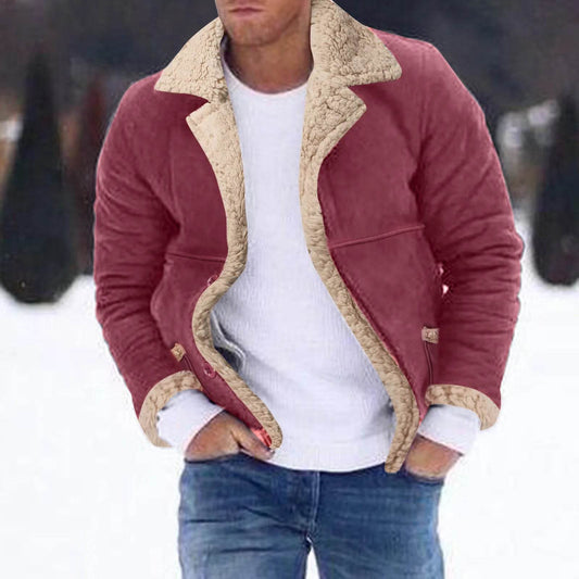 Plus Size Men’s Winter Jacket - Thicken Faux Leather with Hooded Design - Buy Center US