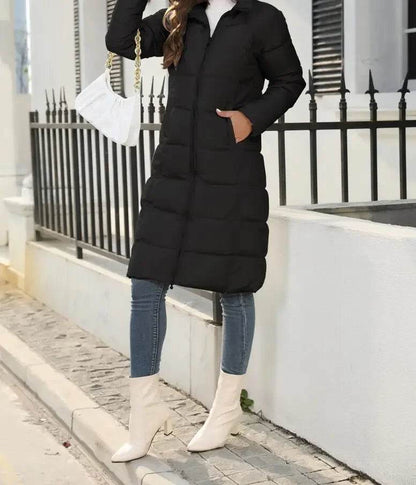 Women's Hooded Down Coat - Medium Long Slim Fit Stylish Parka - Buy Center US