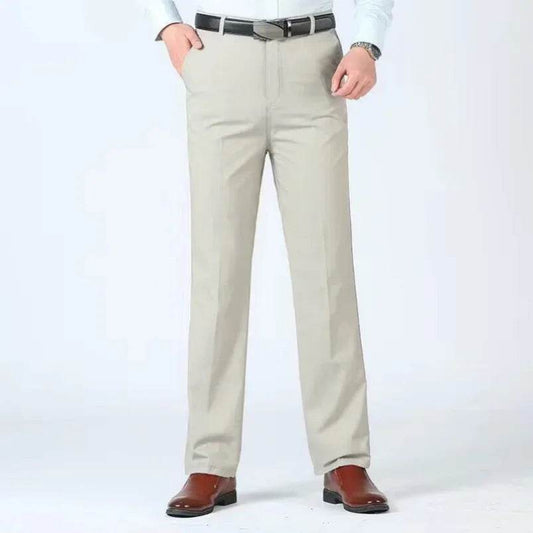 RIYBEOE Men's 100% Cotton Straight Suit Pants - Lightweight Casual Trousers - Buy Center US