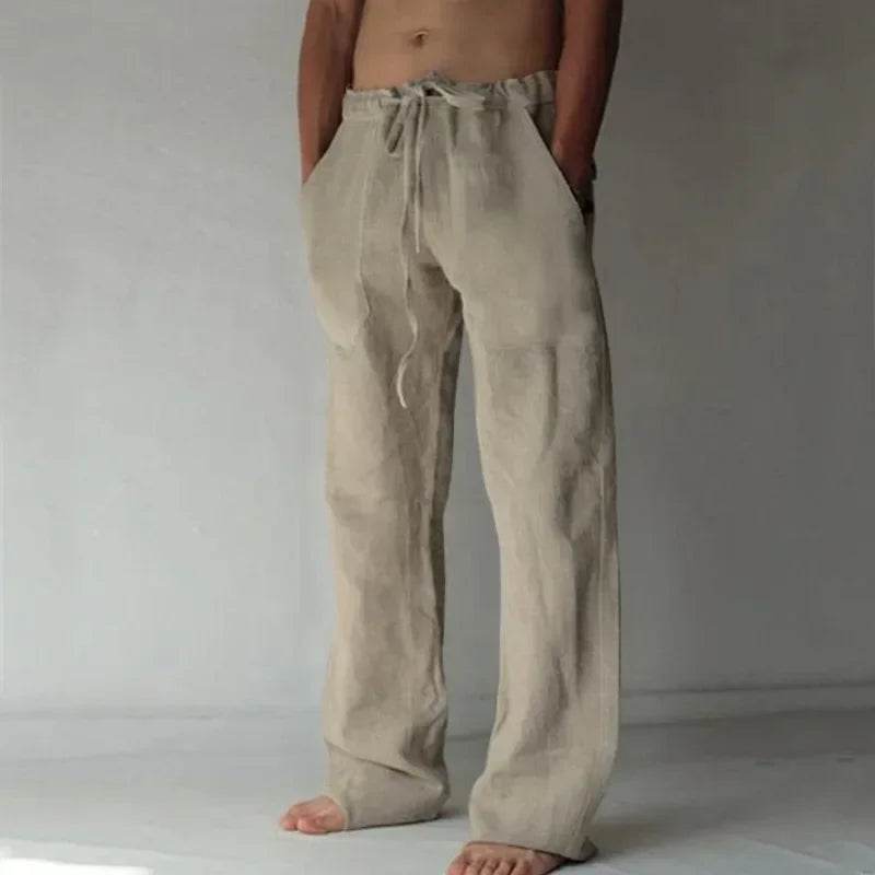 2024 Men's Loose Cotton Linen Wide Leg Pants - Casual Sportswear M-4XL - Buy Center US