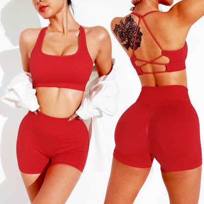 LLHOSO High Waisted Seamless Yoga Shorts Set - Tummy Control & Sporty - Buy Center US