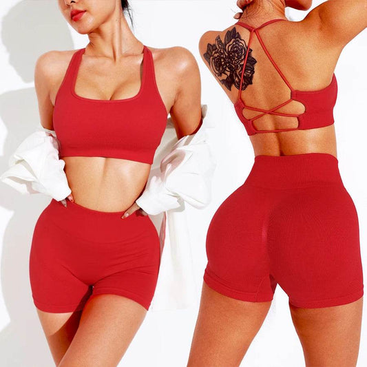 LLHOSO High Waisted Seamless Yoga Shorts Set - Tummy Control & Sporty - Buy Center US