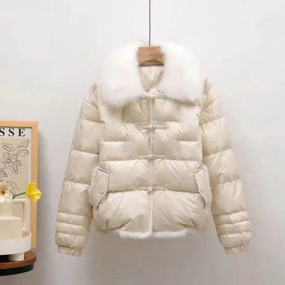 Vintage White Duck Down Parka - Women's Warm Puffer Coat 2024 - Buy Center US