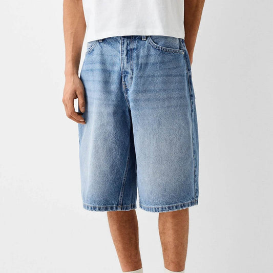 Men's Baggy Denim Shorts - Casual Loose Fit Y2K Vintage Streetwear - Buy Center US