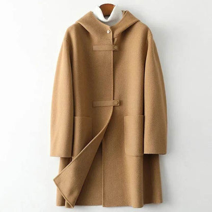 Women’s Double-Sided Cashmere Coat - Slim Fit Wool Windbreaker - Buy Center US