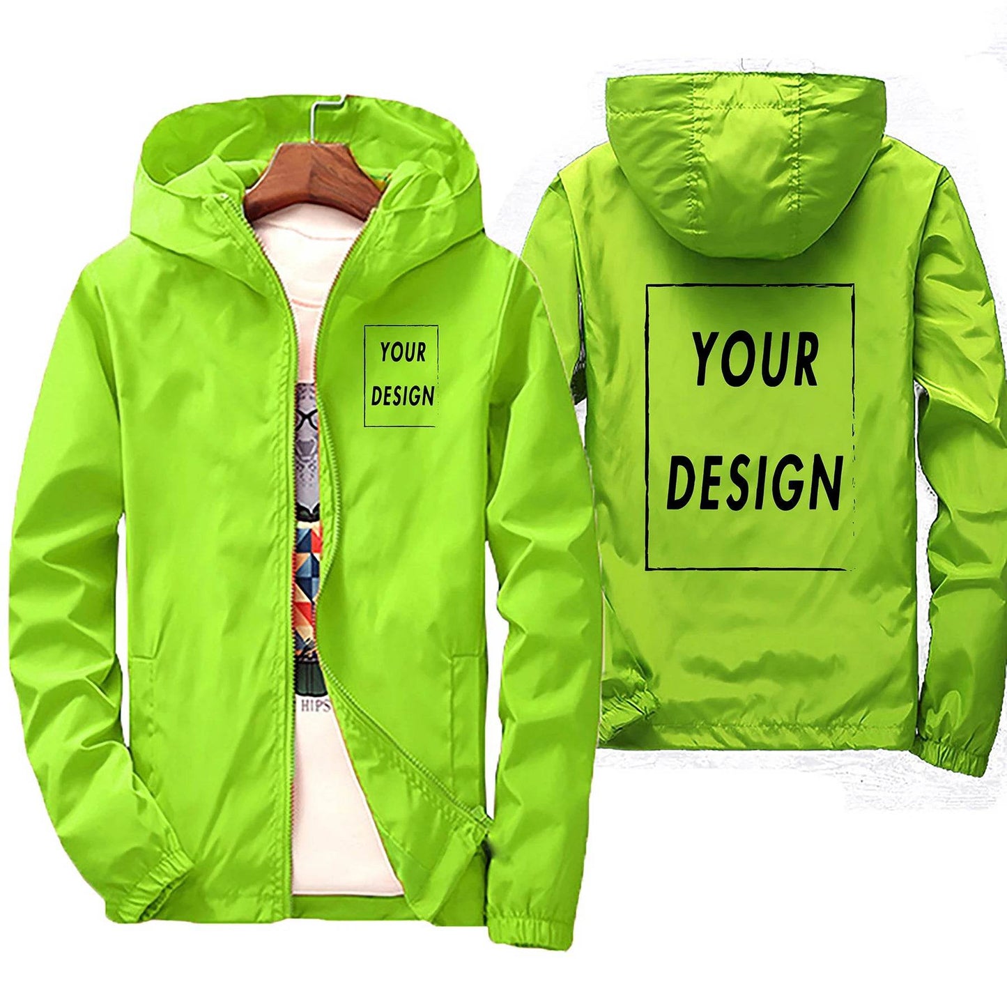 Custom Brand Waterproof Men’s Jacket - Casual Windbreaker in Big Sizes - Buy Center US