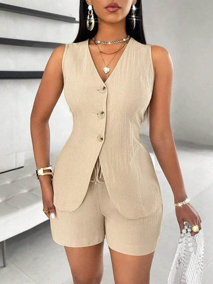 FUXIONGFU Women’s Summer Two-Piece Fashion Set - Elegant Office Look - Buy Center US