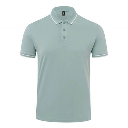 Classic Striped Polo T-Shirt for Men - Short Sleeve, Casual & Breathable - Buy Center US