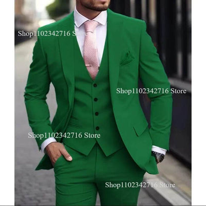 Luxury Pink Men’s Tuxedo Suit 3 Piece - Slim Fit Jacket, Pants & Vest - Buy Center US