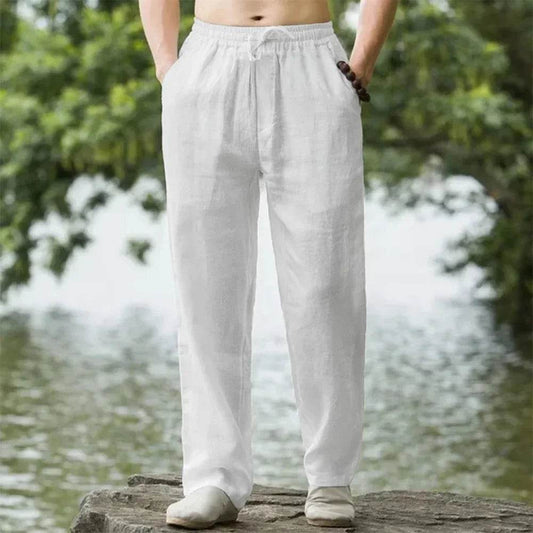 2025 Men's Cotton Linen Pants - Casual Breathable Summer Trousers - Buy Center US