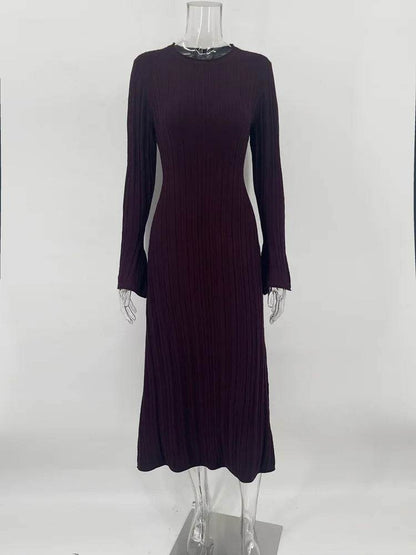 Tossy Women’s Maxi Dress - Lace-Up High Waist Long Sleeve Knit - Buy Center US