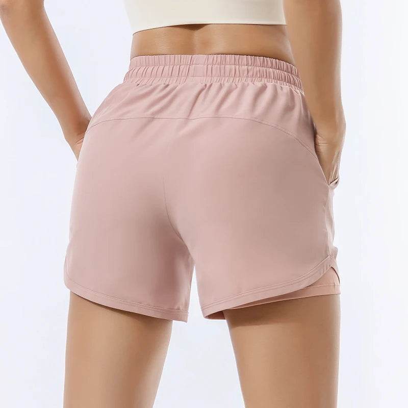 Women's High-Waisted Loose Sports Shorts - Fast Dry Yoga Fitness - Buy Center US