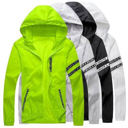 Men's Summer Windbreaker Jacket - Lightweight Hooded Cycling Coat - Buy Center US