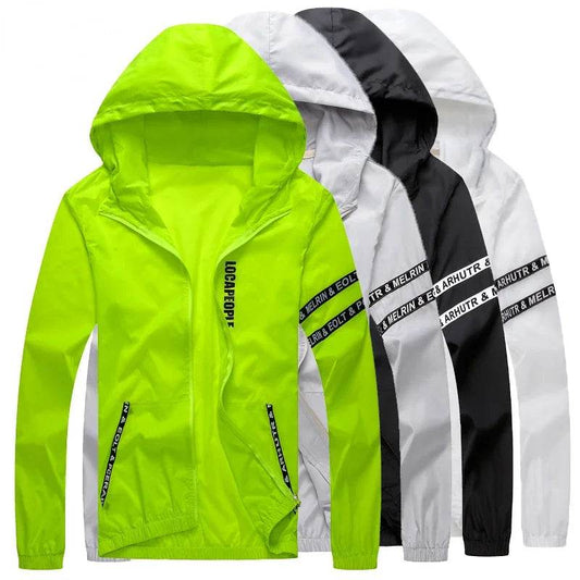 Men's Summer Windbreaker Jacket - Lightweight Hooded Cycling Coat - Buy Center US